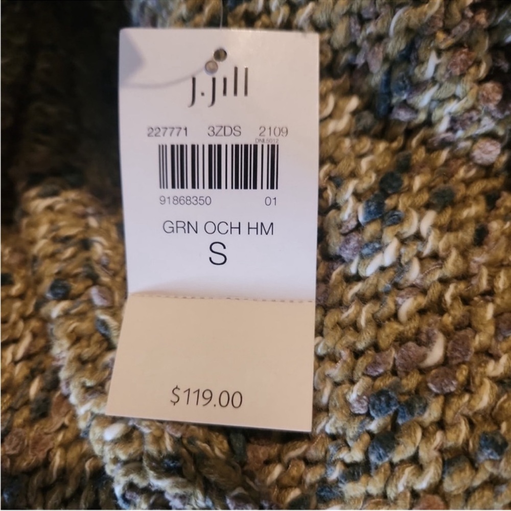 J. Jill Green Marled Open-Front Knit Cardigan | NWT | Size Small - Picture 6 of 7